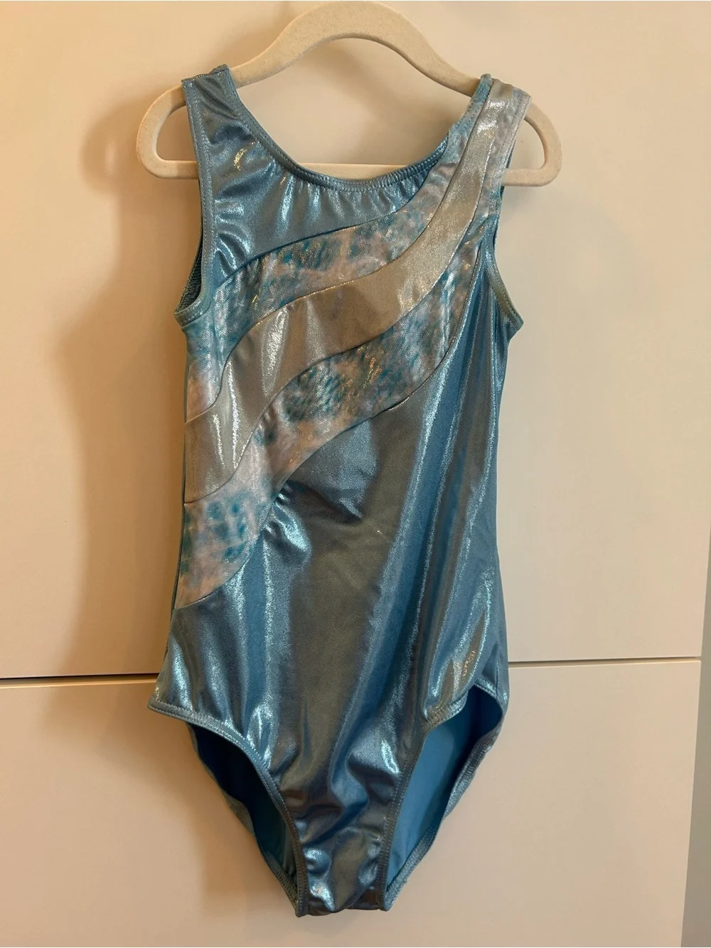 balera Shiny Light Blue and Silver Dance |Gymnastics Leotard - LC